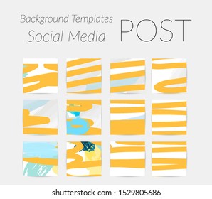 Creative backgrounds for social media. Editable story templates. Bright colored with hand drawn scribbles promotional backgrounds for social media apps.