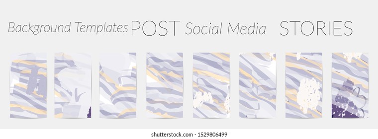 Creative backgrounds for social media. Editable story templates. Pastel colored with hand drawn scribbles promotional backgrounds for social media apps.