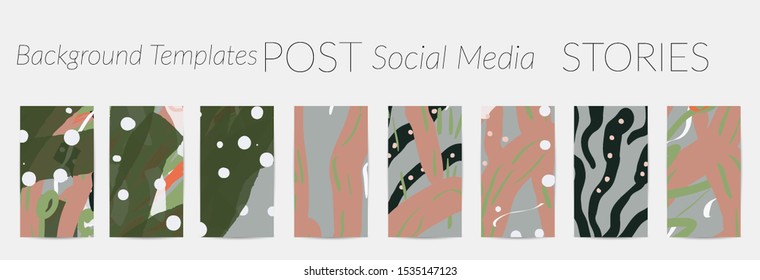 Creative backgrounds for social media. Editable story templates. Pastel colored with hand drawn scribbles promotional backgrounds for social media apps.