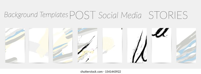 Creative backgrounds for social media. Editable story templates. Pastel colored with hand drawn scribbles promotional backgrounds for social media apps.