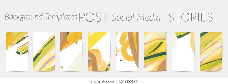 Creative backgrounds for social media. Editable story templates. Pastel colored with hand drawn scribbles promotional backgrounds for social media apps.