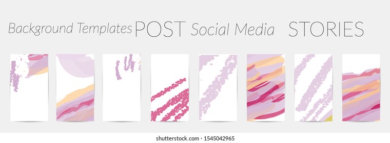 Creative backgrounds for social media. Editable story templates. Pastel colored with hand drawn scribbles promotional backgrounds for social media apps.