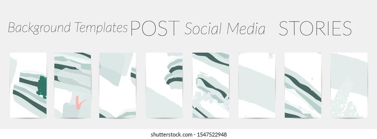 Creative backgrounds for social media. Editable story templates. Pastel colored with hand drawn scribbles promotional backgrounds for social media apps.