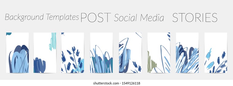Creative backgrounds for social media. Editable story templates. Pastel colored with hand drawn scribbles promotional backgrounds for social media apps.