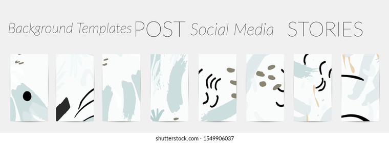 Creative backgrounds for social media. Editable story templates. Pastel colored with hand drawn scribbles promotional backgrounds for social media apps.