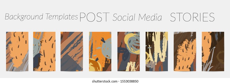 Creative backgrounds for social media. Editable story templates. Pastel colored with hand drawn scribbles promotional backgrounds for social media apps.