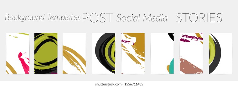 Creative backgrounds for social media. Editable story templates. Pastel colored with hand drawn scribbles promotional backgrounds for social media apps.