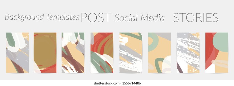Creative backgrounds for social media. Editable story templates. Pastel colored with hand drawn scribbles promotional backgrounds for social media apps.