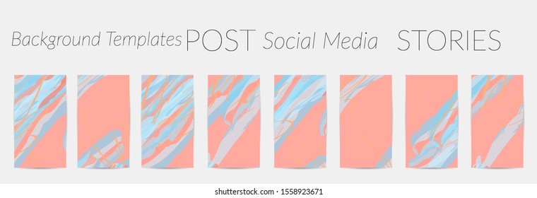 Creative backgrounds for social media. Editable story templates. Pastel colored with hand drawn scribbles promotional backgrounds for social media apps.