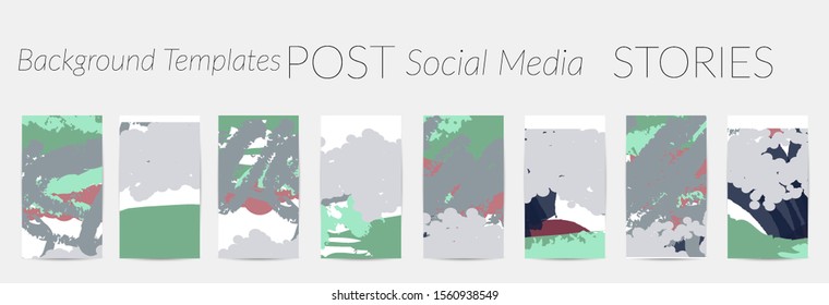Creative backgrounds for social media. Editable story templates. Pastel colored with hand drawn scribbles promotional backgrounds for social media apps.