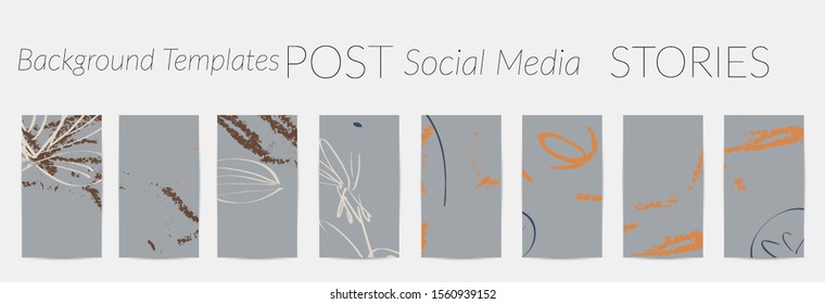 Creative backgrounds for social media. Editable story templates. Pastel colored with hand drawn scribbles promotional backgrounds for social media apps.