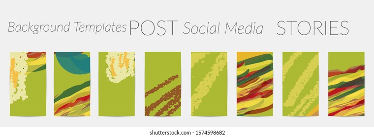 Creative backgrounds for social media. Editable story templates. Pastel colored with hand drawn scribbles promotional backgrounds for social media apps.