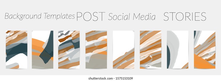 Creative backgrounds for social media. Editable story templates. Pastel colored with hand drawn scribbles promotional backgrounds for social media apps.