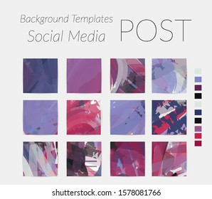 Creative backgrounds for social media. Editable story templates. Bright colored with hand drawn scribbles promotional backgrounds for social media apps.
