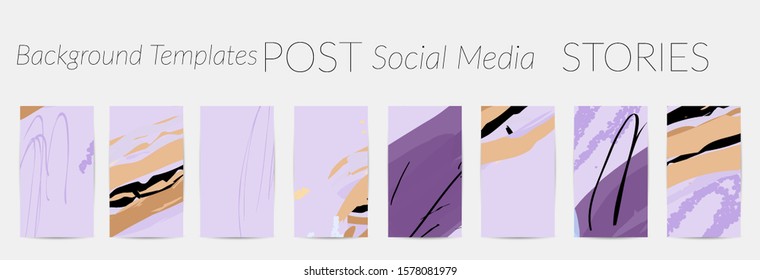 Fondos creativos para los medios sociales. Plantillas de artículos editables. Pastel coloreado con garabatos dibujados a mano, fondos promocionales para aplicaciones de medios sociales.