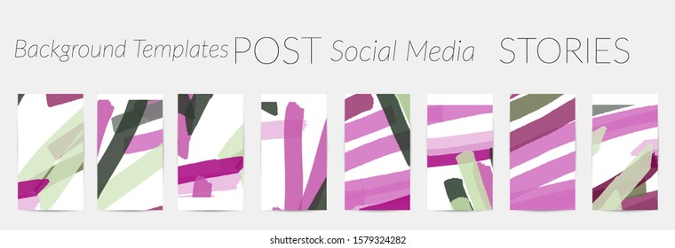 Creative backgrounds for social media. Editable story templates. Pastel colored with hand drawn scribbles promotional backgrounds for social media apps.