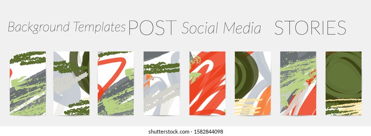 Creative backgrounds for social media. Editable story templates. Pastel colored with hand drawn scribbles promotional backgrounds for social media apps.