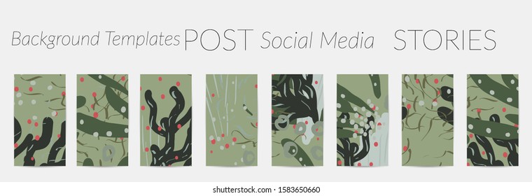 Creative backgrounds for social media. Editable story templates. Pastel colored with hand drawn scribbles promotional backgrounds for social media apps.