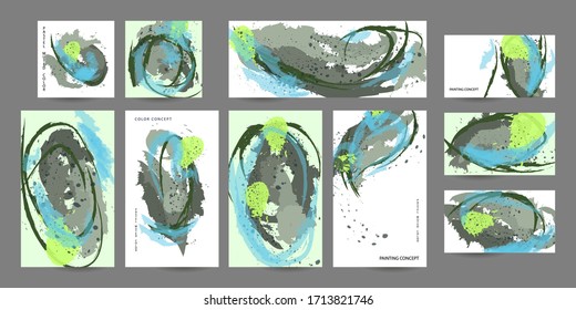 Fondos creativos para los medios sociales. Se trata de un conjunto de colores pastel con garabatos dibujados a mano en los medios sociales. Gráfico vectorial de existencias