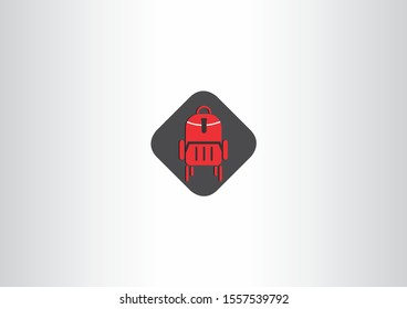 creative backpack icon logo design template. Modern backpack logo design.