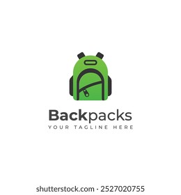 Design de logotipo de vetor de mochila criativa 