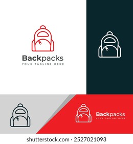 Creative Backpack vector logo design 