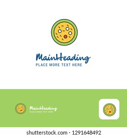 Creative Bacteria on plate  Logo Design. Flat color Logo place for Tagline. Vector Illustration