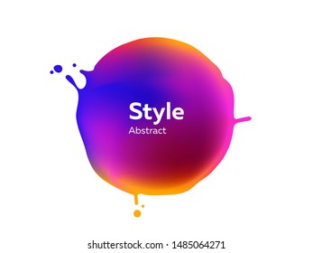 Creative badge for banner. Dynamical colored forms and lines. Gradient abstract banners with flowing liquid shapes. Template for logo, flyer, presentation