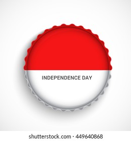 Creative badge or label for independence day of indonesia.