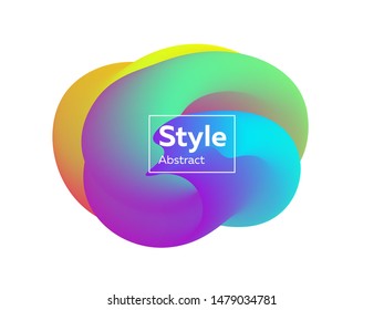 Creative badge for poster. Geometric colored forms and lines. Gradient abstract banners with flowing liquid shapes. Template for logo, flyer, presentation