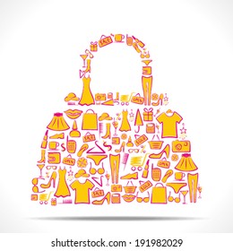 creative bag design with shopping icon concept vector