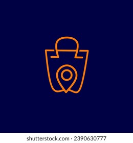Creative bag and pin logo design for online shop