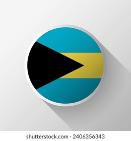 Insignia creativa del círculo de la bandera de Bahamas