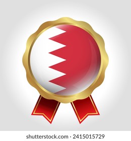 Diseño de vectores de etiquetas de bandera de Bahréin creativo