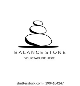 creative balance stone logo line art illustration vector design   