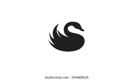 Creative Balck Swan Logo Design Vector