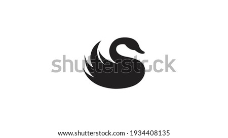 Creative Balck Swan Logo Design Vector