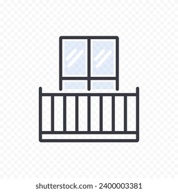 Creative balcony design. Vector illustration.