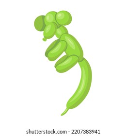Creative balloon animal flat illustration. Cartoon cute latex dog, monkey, snake, horse isolated vector illustration. Holiday celebration and party concept