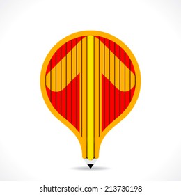 creative balloon shape design with pencil and design an arrow shape in pencil vector