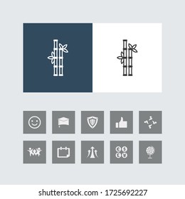 Icono creativo de la línea de bambú con iconos bonitos. 