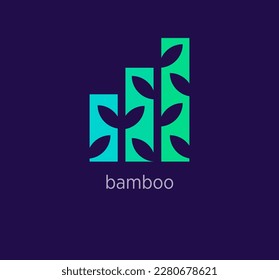 Creative bamboo logo design. Modern design color. Organic lifestyle logo template. vector.