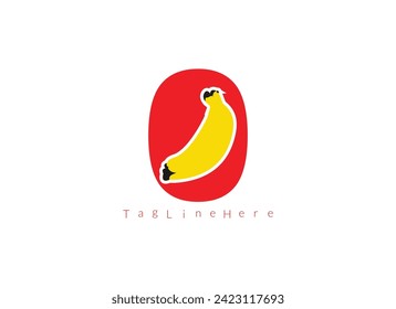 Kreative Banane   O     Logo, Bananenlogo im Buchstaben Logo-Design