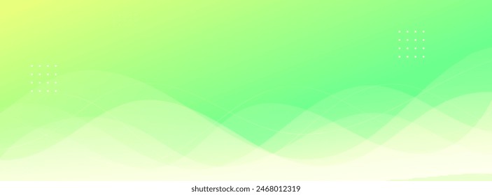 Fondo de Anuncio creativo, colorido, gradación verde y azul, onda, abstracto de Memphis, eps 10