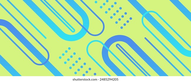 Creative banner background, colorful, gradation green and blue ,wave, Memphis abstract, Eps10