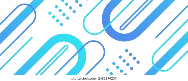 Fondo de Anuncio creativo, colorido, gradación verde y azul, onda, abstracto de Memphis, Eps10