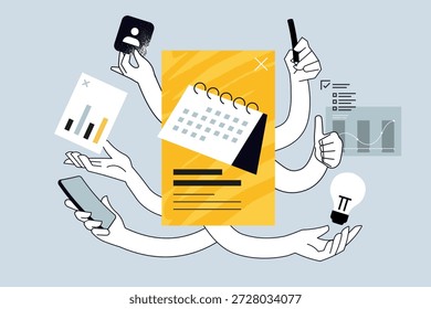 Anuncio creativo de la planificación empresarial. Ilustraciones vectoriales para el Anuncio de Web, Anuncio de redes sociales, presentación de negocios, material de marketing. 