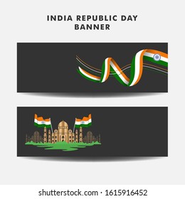 Creative banner for celebration of Indian Republic Day. 26 January 2020. Vector Illustration