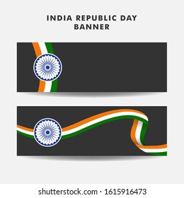 Creative banner for celebration of Indian Republic Day. 26 January 2020. Vector Illustration