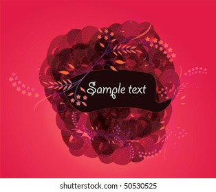 Creative banner with copy space and floral elements.